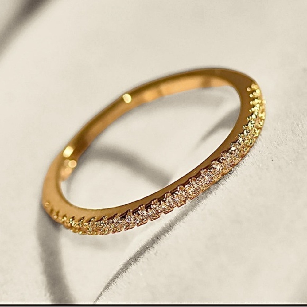NWT Eternity 0.30Ct Diamond Wedding Band Ring 14K Vermeil dainty